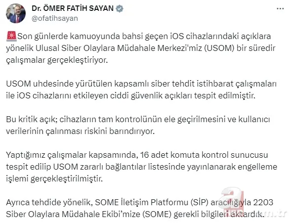 iOS cihazlarını kullananlara Ulaştırma ve Altyapı Bakanlığından uyarı: Apple'dan açıklama talep edildi 2