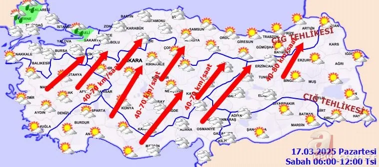 MGM’den 26 il için sarı alarm! Önce 70 km hızla fırtına ve sağanak sonra yoğun kar geliyor: Edirne, Ankara... 9