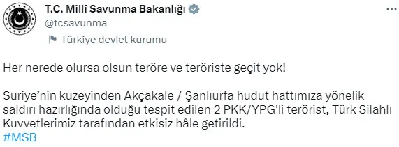 1678004838145.jpg Son dakika: Mehmetçik Suriye'nin kuzeyinde saldırı hazırlığındaki 2 teröristi etkisiz hale getirdi - 2