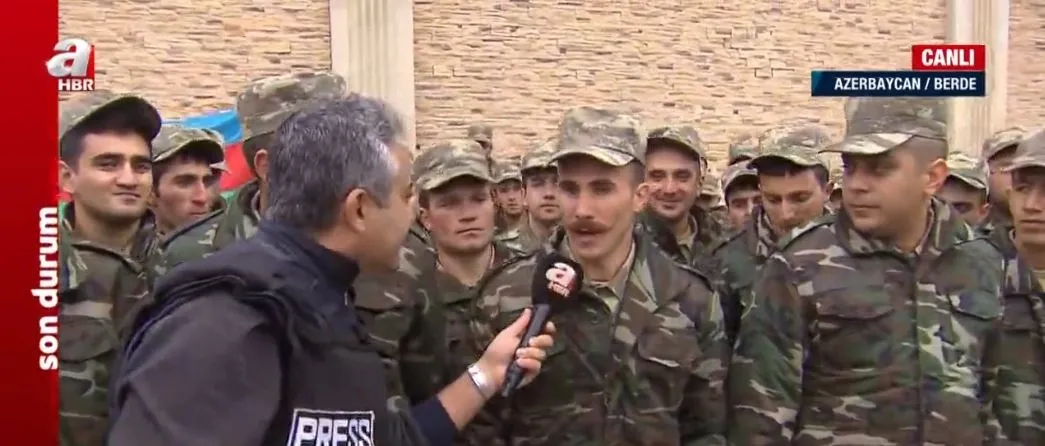 Son dakika: Azerbaycan askerleri A Haber canlı yayınında seslendi: Ver mehteri Türkiye