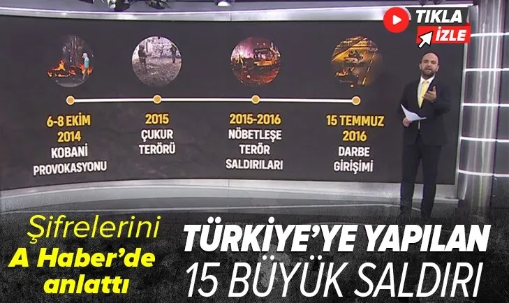 Türkiye’ye yapılan 15 büyük saldırının şifreleri! A Haber canlı yayınında tek tek anlattı