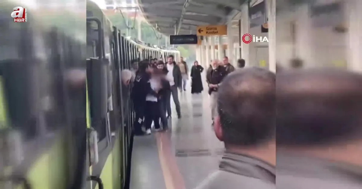 Metroda koltuk tartışması kamerada