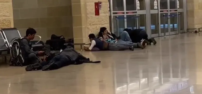 Ben Gurion Havalimanı'nda panik anları A Haber'de!