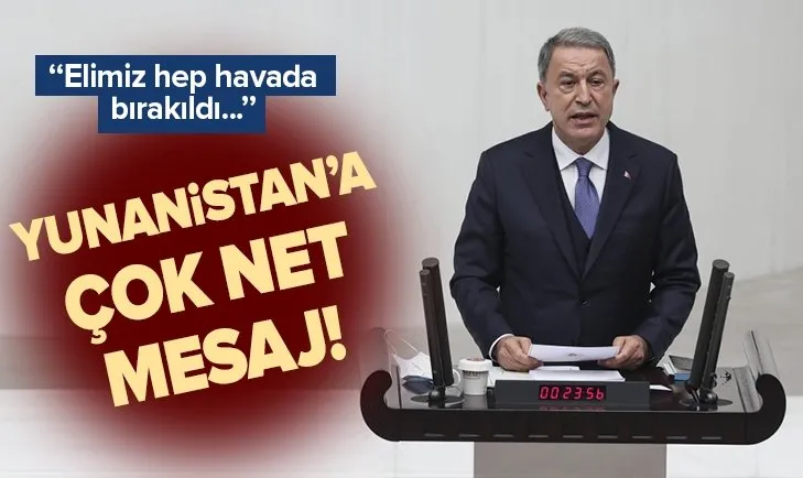 Milli Savunma Bakanı Hulusi Akar'dan Yunanistan'a net mesaj: Hakkımızı çiğnetmeyiz