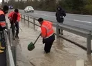 Dereye dönen yol araç trafiğe kapandı