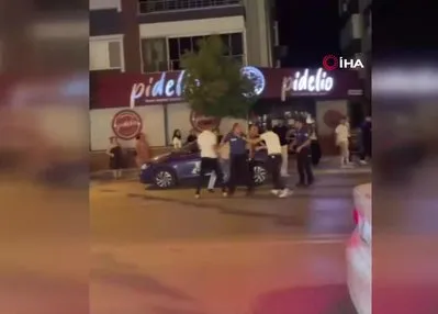 İzmir’de polise saldırı anı kamerada