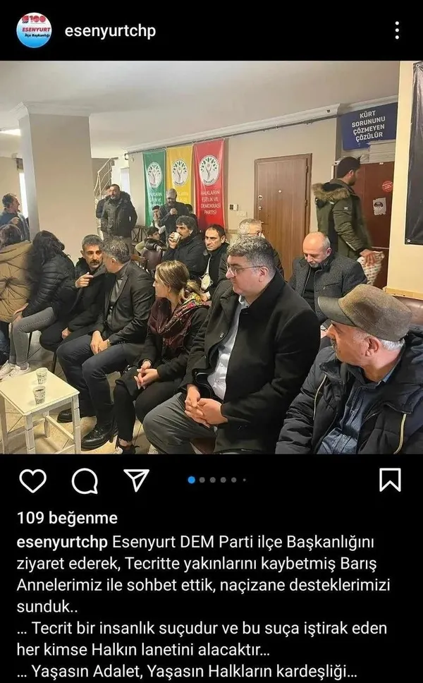 chpden-dem-partinin-bebek-katili-ocalan-eylemine-ziyaret-pkk-sloganlarinin-atildigi-binada-baglamali-eglence-r-1707420201175.jpeg CHP'den DEM Parti'nin Bebek katili Öcalan eylemine ziyaret! Bağlamalı eğlence rezaletine skandal açıklama: Naçizane desteklerimizi sunduk