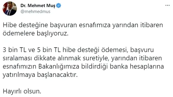 Son dakika: Bakan Muş'tan hibe desteği ödemeleri müjdesi! Hibe desteği ödemeleri ne zaman başlayacak? Hibe desteği başvurusu nasıl yapılır? - 2