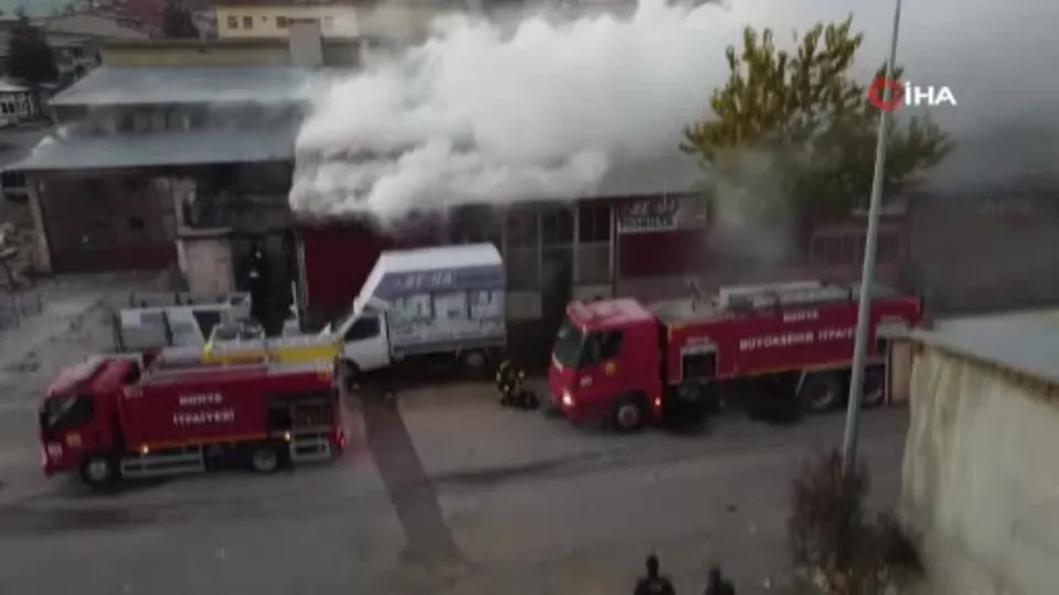 Konya’da sanayi sitesinde yangın paniği