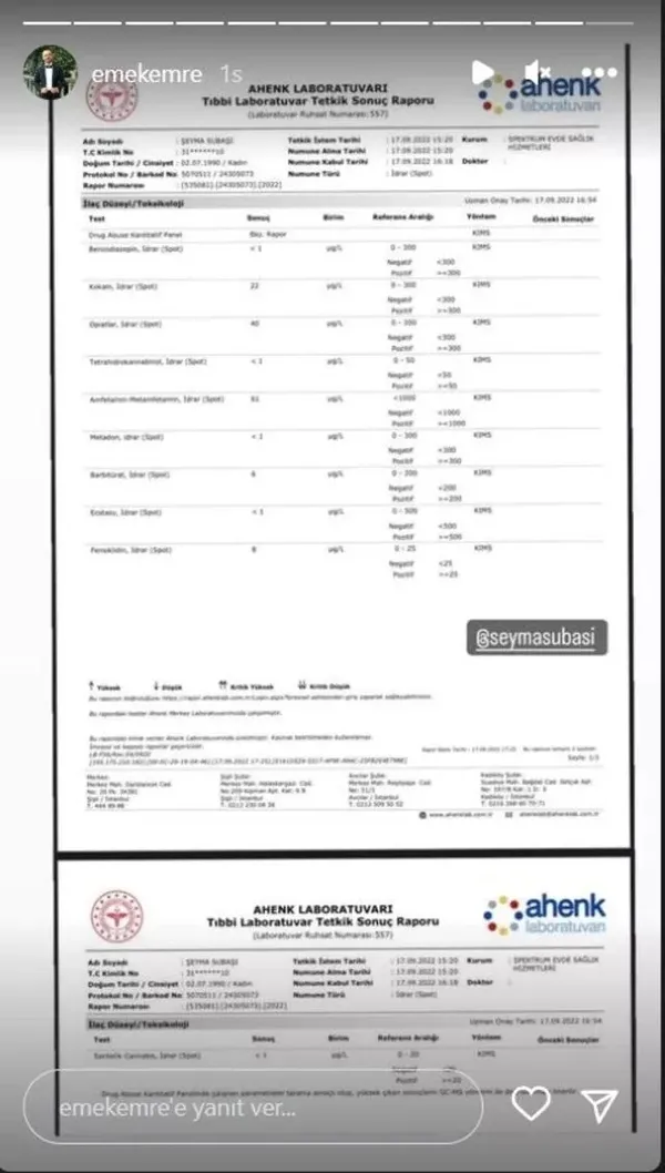 Şeyma Subaşı’nın avukatından flaş açıklama! Uyuşturucu testinin sonucunu paylaştı