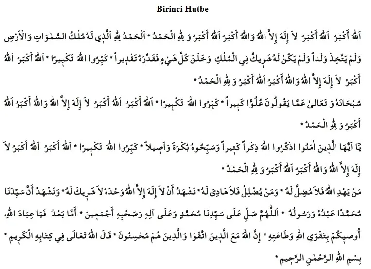 hutbesinde hangi dualar okunur