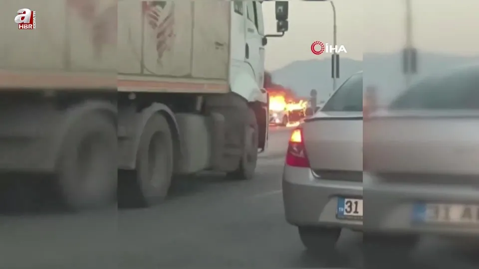 Osmaniye’de otomobil alev topuna döndü