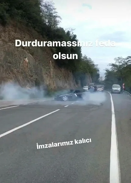 Yolu kapatıp drift yapan magandalar - 1