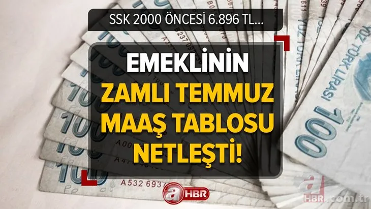 Güncelleme geldi, SSK 2000 öncesi 6896 TL Bağkurluya 6.175 TL! Emeklinin zamlı Temmuz maaş tablosu netleşti! En düşük emekli maaşı ise...
