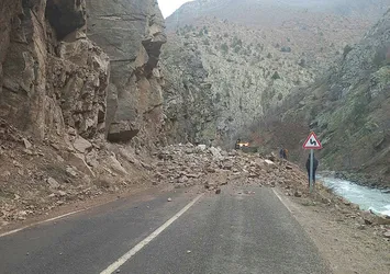 Artvin-Ardanuç-Şavşat kara yolunda heyelan paniği
