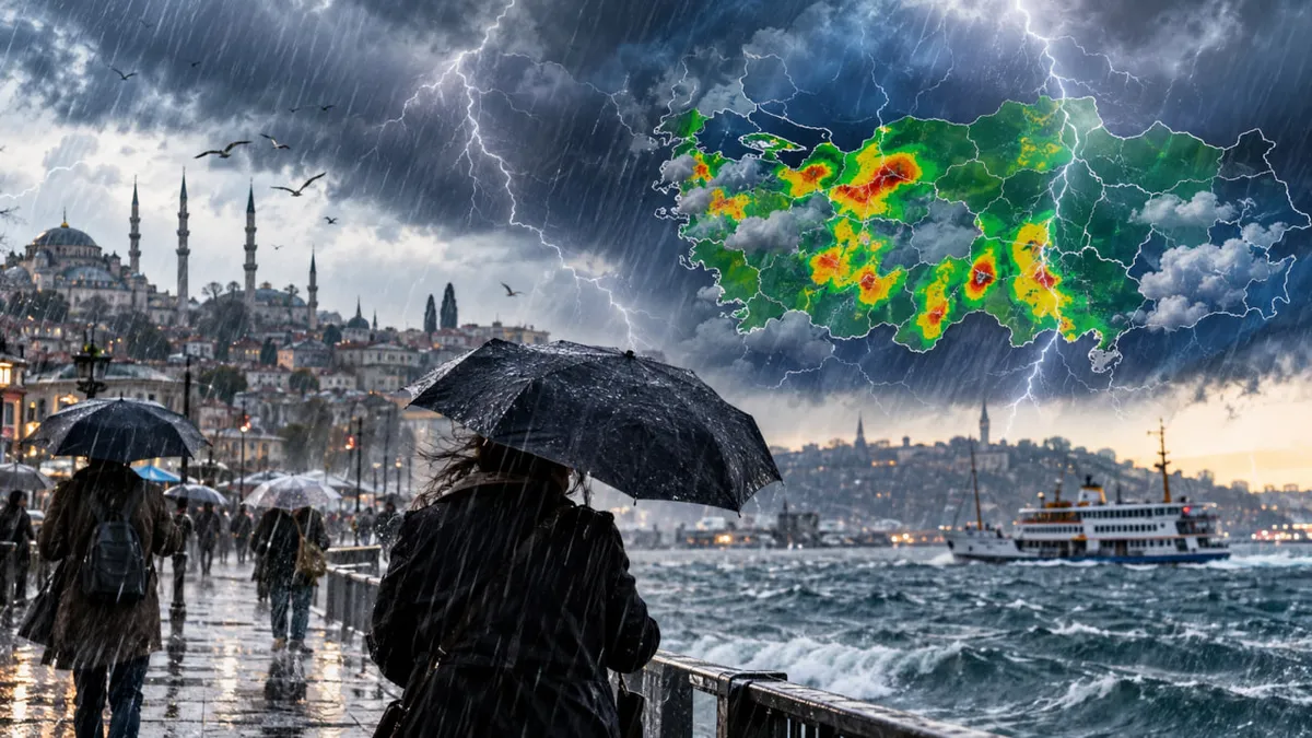 Yağışlı hava yurdu sarıyor! Meteoroloji'den kritik uyarı! İstanbul'da sağanak ve 60 km/s rüzgar etkili olacak