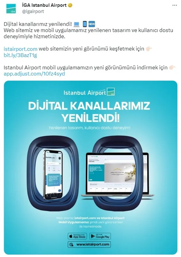 İstanbul Havalimanı’ndan yenilik: İnternet sitesi ile mobil uygulaması güncelledi