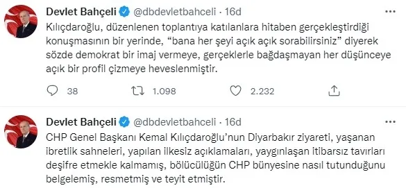 MHP Genel Başkanı Devlet Bahçeli’den Kılıçdaroğlu’na çok sert sözler: Kürdistan’ın kurulmasından yana mısın değil misin?