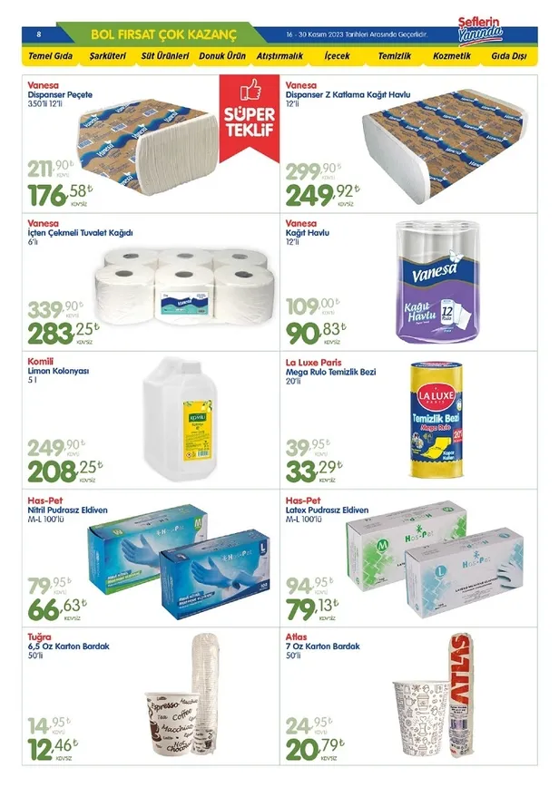 Bizim Toptan Market 29 Kasım indirim kataloğu yayında! Bu ayın son indirim listesindeki ürünler arasında temel gıda uygun fiyata satışta… - 15