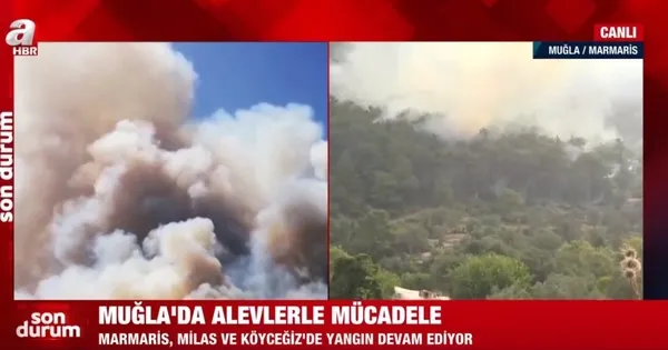 A Haber ekipleri yangın yerlerinde nöbete devam ediyor