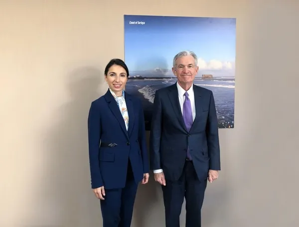 TCMB Başkanı Hafize Gaye Erkan Fed Başkanı Powell ile bir araya geldi