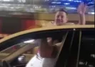 Trafikte terör estirdiler! Şoför sunrooftan çıkıp...