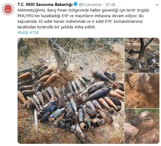MSB: Barış Pınarı Harekatı bölgesinde teröristlerce tuzaklanan... - 1