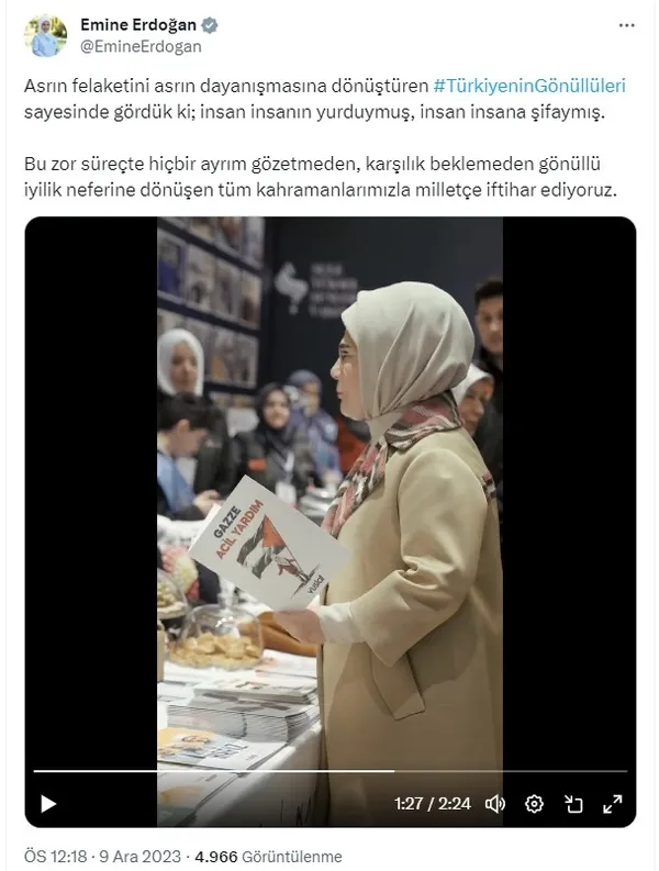 Emine Erdoğan: Kahramanlarımızla tüm milletçe iftihar ediyoruz
