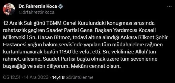 hasan-bitmez-kimdir-son-dakika-saadet-partisi-milletvekili-hasan-bitmez-vefat-mi-etti-mecliste-kalp-krizi-geci-1702548063723.jpeg Hasan Bitmez kimdir, kaç yaşındaydı son dakika? Saadet Partisi Milletvekili Hasan Bitmez vefat mı etti? Meclis'te kalp krizi geçirmişti... - 3