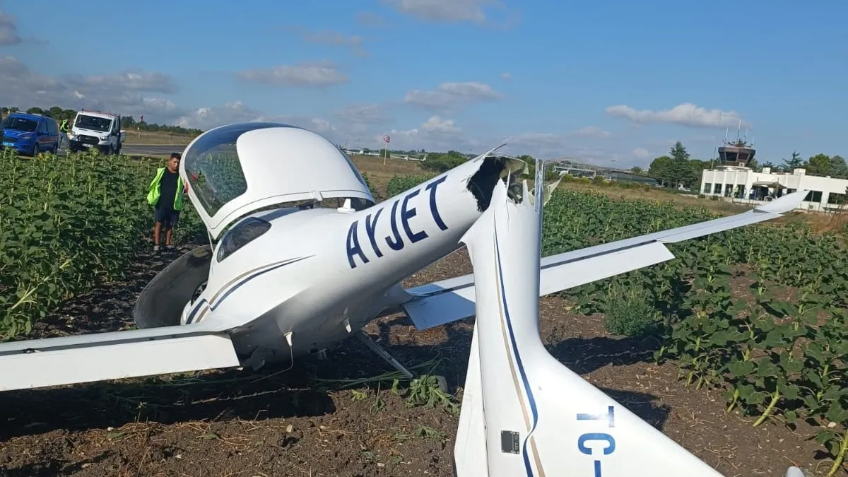 Çatalca'da eğitim uçağı acil iniş yaptı! Öğrenci pilot yaralandı