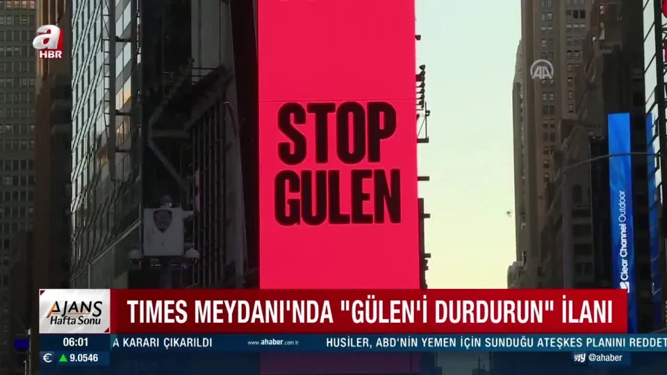 Times Meydanı’nda ’Gülen’i durdurun’ ilanı!