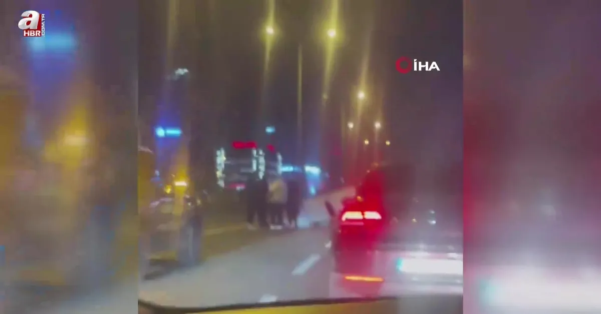 D-100’de makas atan otomobil takla attı