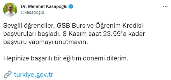 Son dakika: 2021-2022 eğitim öğretim dönemi burs ve kredi başvuruları başladı