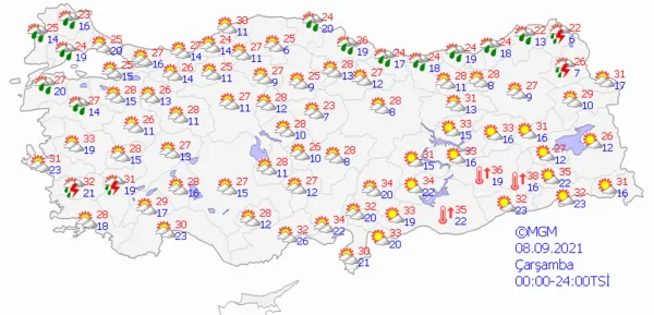 1630772894369.png Meteoroloji'den çok sayıda ile son dakika sağanak yağış ve fırtına uyarısı! İstanbul Ankara İzmir'de bu hafta hava durumu nasıl olacak? - 8