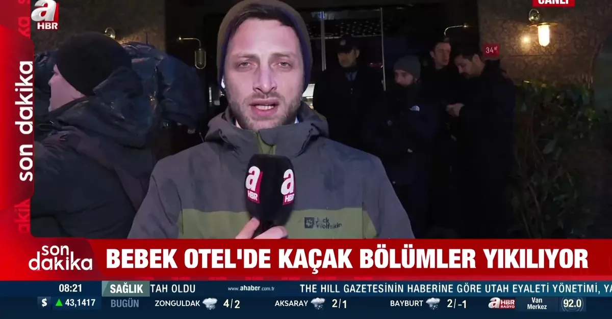 Bebek Otel'de kaçak bölümler yıkılıyor
