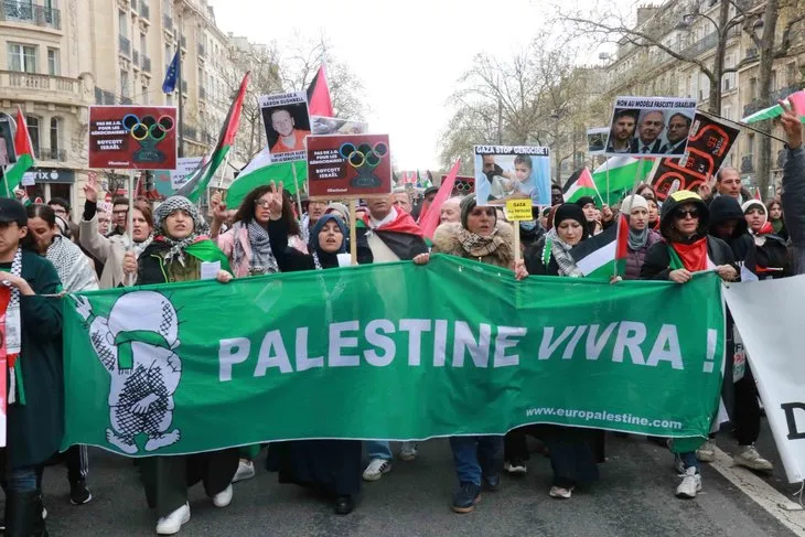 Paris’te Gazze’de derhal ateşkes çağrısı! Yaşasın Filistin halkının mücadelesi