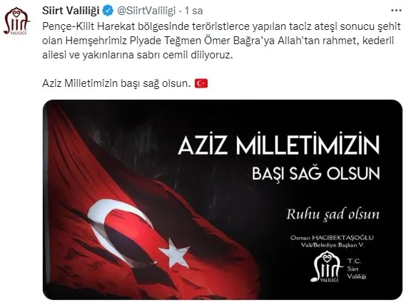 SON DAKİKA! Pençe-Kilit’te Teğmen Ömer Bağra şehit oldu