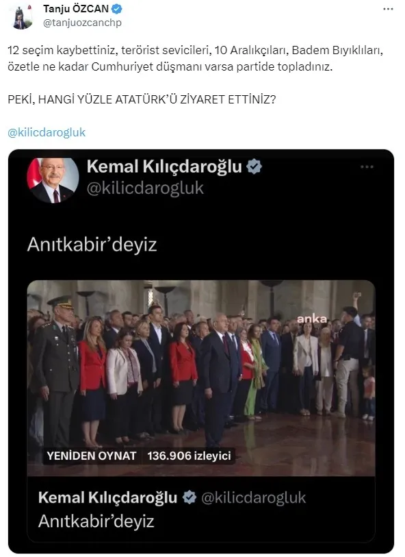 1694275303256.jpg Kılıçdaroğlu'nun 'Atatürk' üzerinden yaptığı algı bir bir patlıyor! CHP'li Özcan'dan salvo: Hangi yüzle Atatürk'ü ziyaret ettiniz... - 6