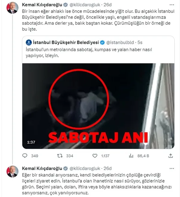 Kemal Kılıçdaroğlu’ndan A Haber’e saldırı! İBB’nin montajlı yalanına çanak tuttu