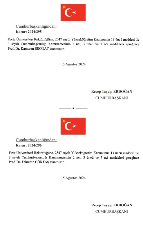 Atama kararları Resmi Gazete'de yayımlandı!