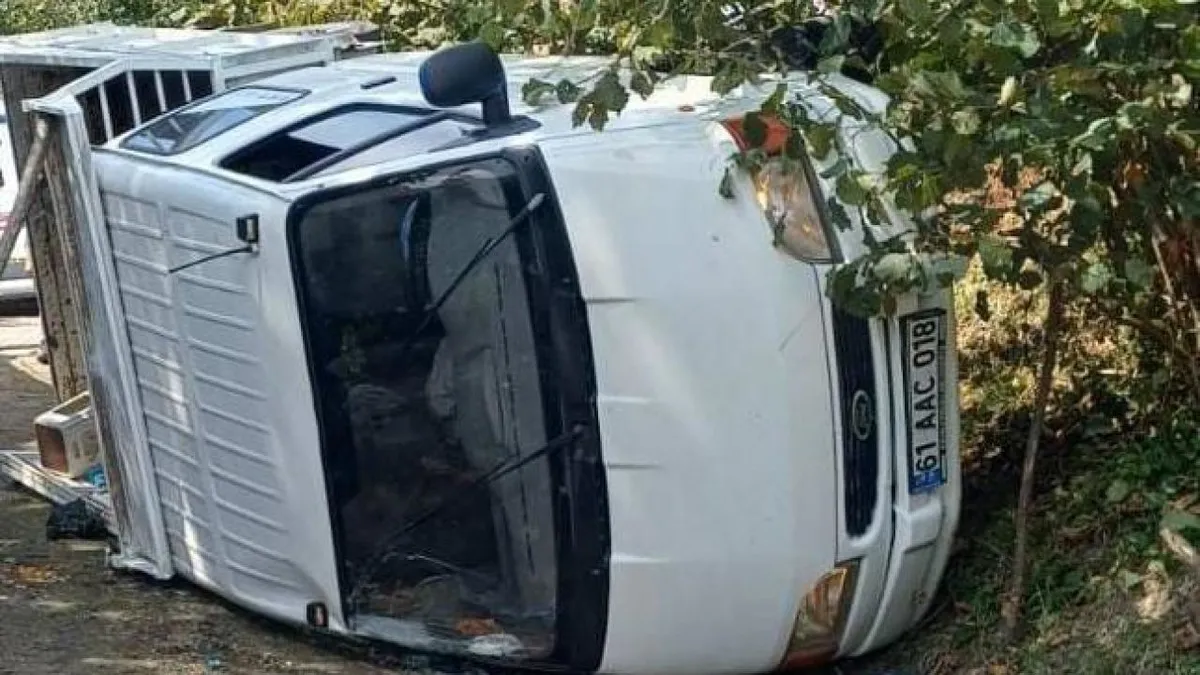 Giresun'da fındık işçilerini taşıyan kamyonet devrildi: 14 yaralı