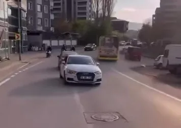 Bursa'da düğün konvoyunda tehlikeli şov