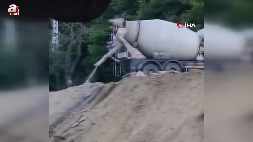 Betonu ormana boşalttı suçüstü yakalandı