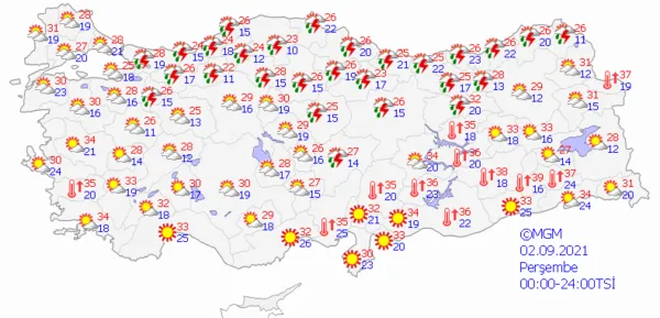 1630162535342.png Meteoroloji'den İstanbul dahil çok sayıda ile son dakika sağanak yağış uyarısı! İstanbul Ankara İzmir'de bu hafta hava durumu nasıl olacak? - 9