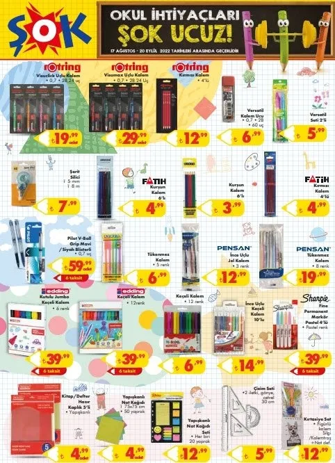 BİM, ŞOK, A101 kırtasiye ürünleri ne zaman satılacak? BİM, ŞOK, A101 kırtasiye ürünleri kataloğu çıktı mı?