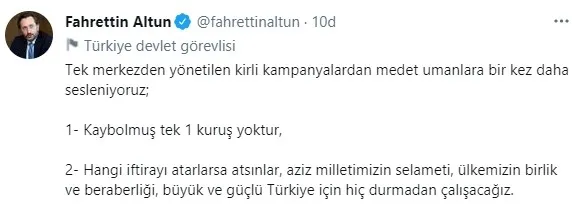 İletişim Başkanı Fahrettin Altun'dan "128 milyar dolar kayıp" iftirasına yanıt - 4