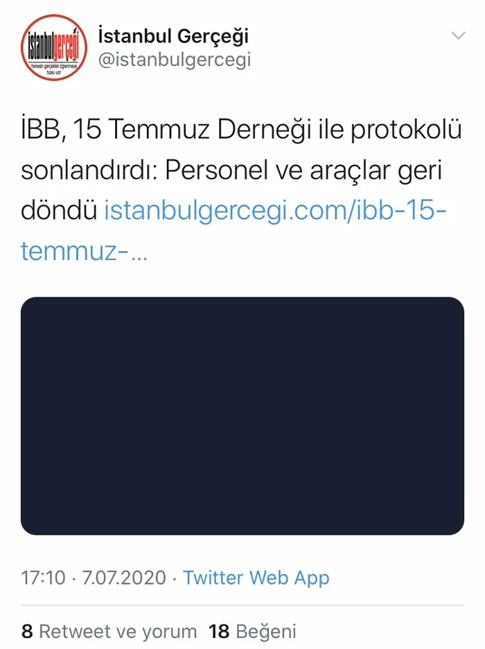 İBB 15 Temmuz Derneği ile arasında yapılan protokolü iptal ettiğini ilk olarak Independent Türkçe’ye bildirdi