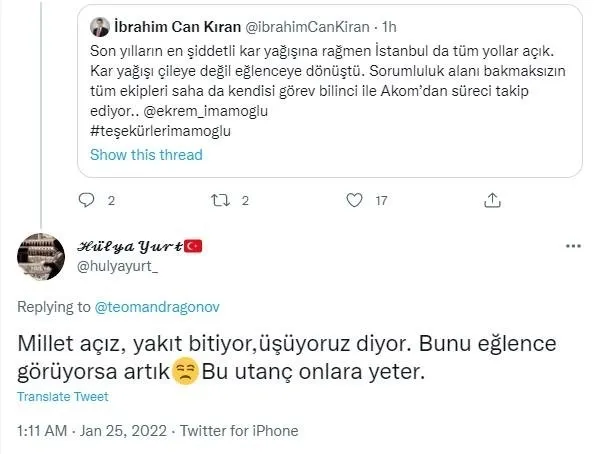 İstanbul karda esir olurken CHP’den akıllara ziyan paylaşım! İBB’nin yetersizliğini görüp İmamoğlu’na teşekkür etti