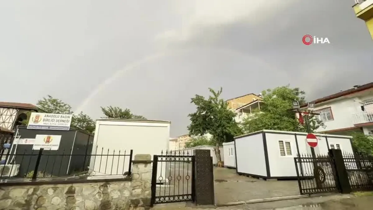 Malatya'da gökkuşağı görenleri mest etti