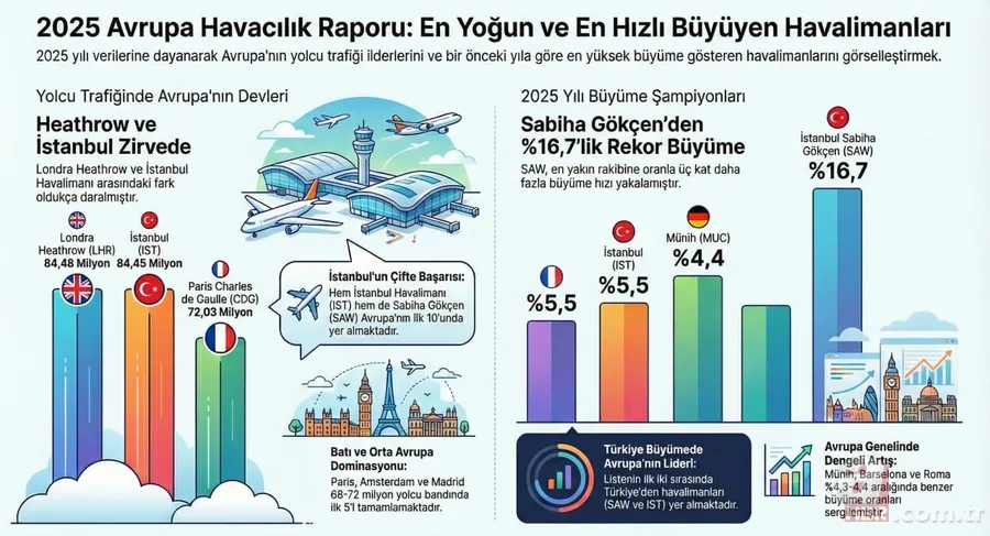 Avrupa’nın en yoğun 10 havalimanı açıklandı! İstanbul zirveye bir adım uzakta 3
